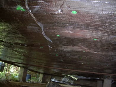 Reflective Bubblewrap Insulation In Crawlspace