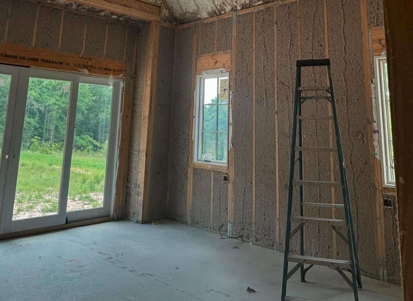 We Spray Cellulose In Walls Of New Construction Home