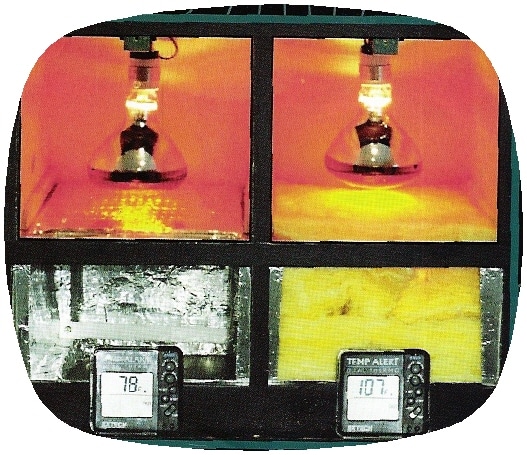 Radiant Barrier Insulation with a Heat Lamp