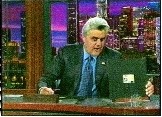 Jay Leno showing a picture of Hap's daughter with cellulose insulation on national television.
